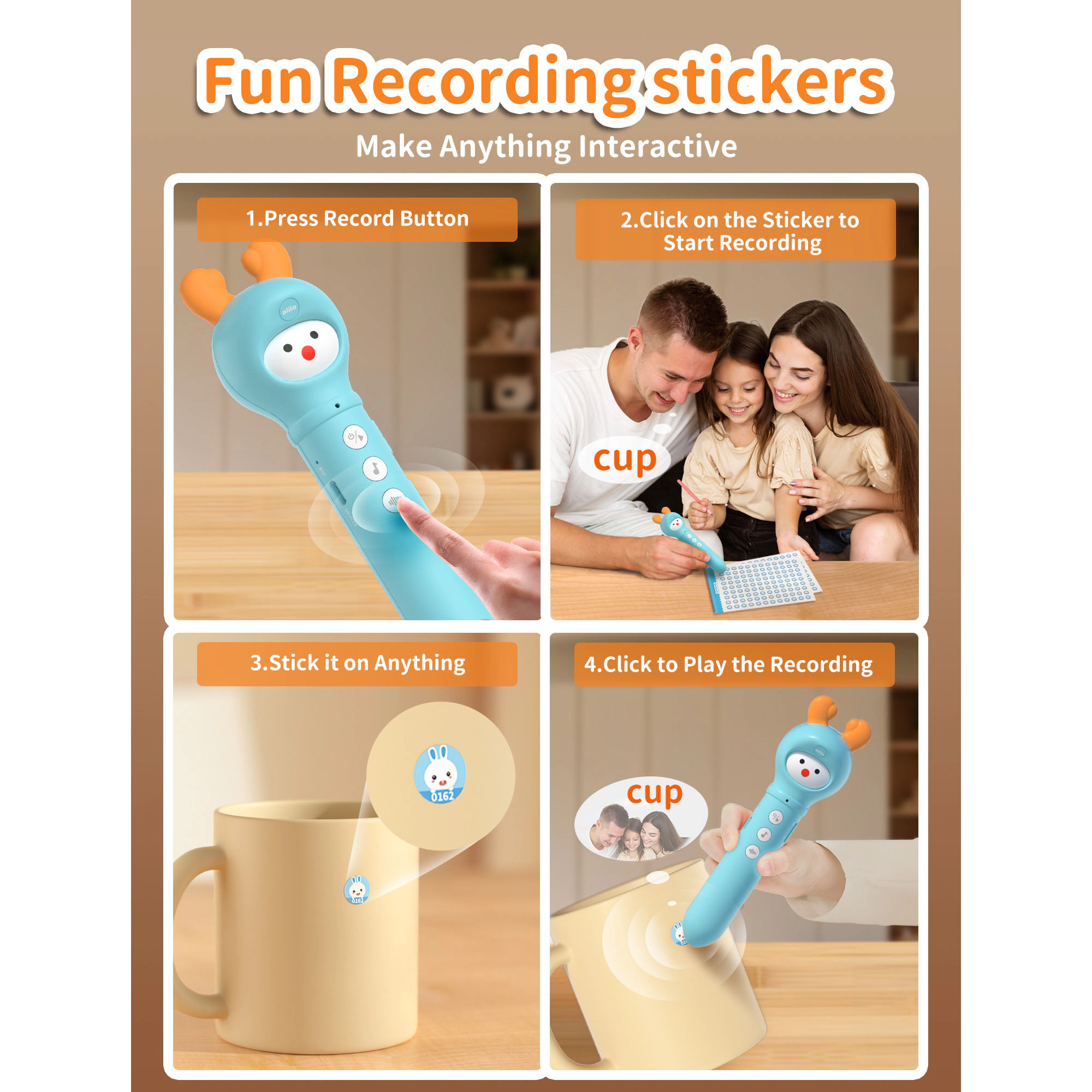 Alilo Interactive Reading Pen Set with 100 Flash Cards, 3 Talking Books, Music & Stories