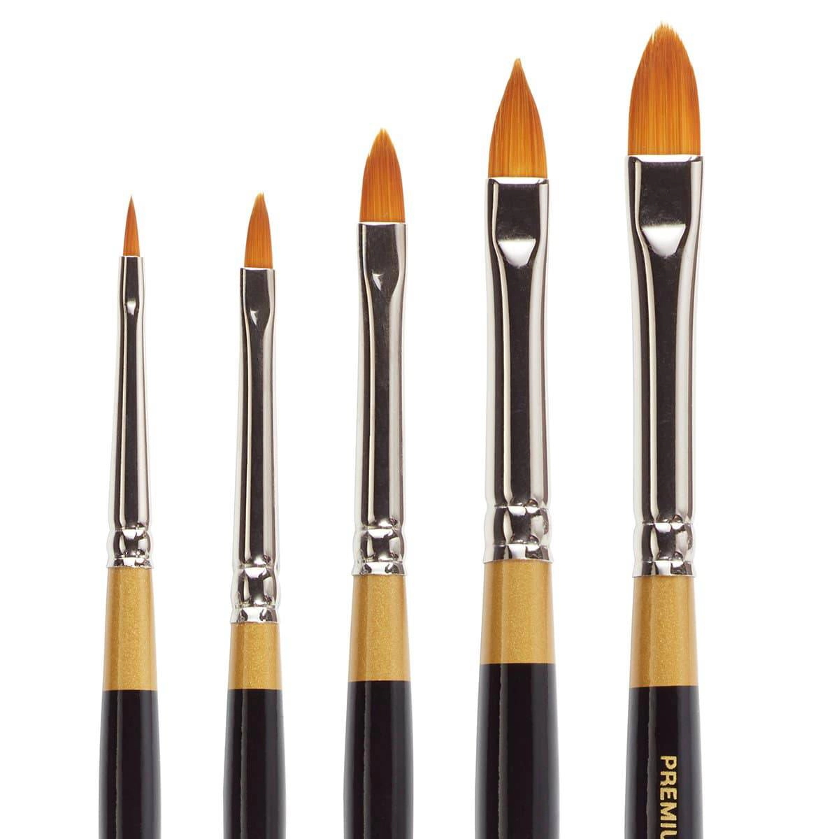 KINGART Original Gold 9515 Pointed Filbert Brush Set - 5 Pc