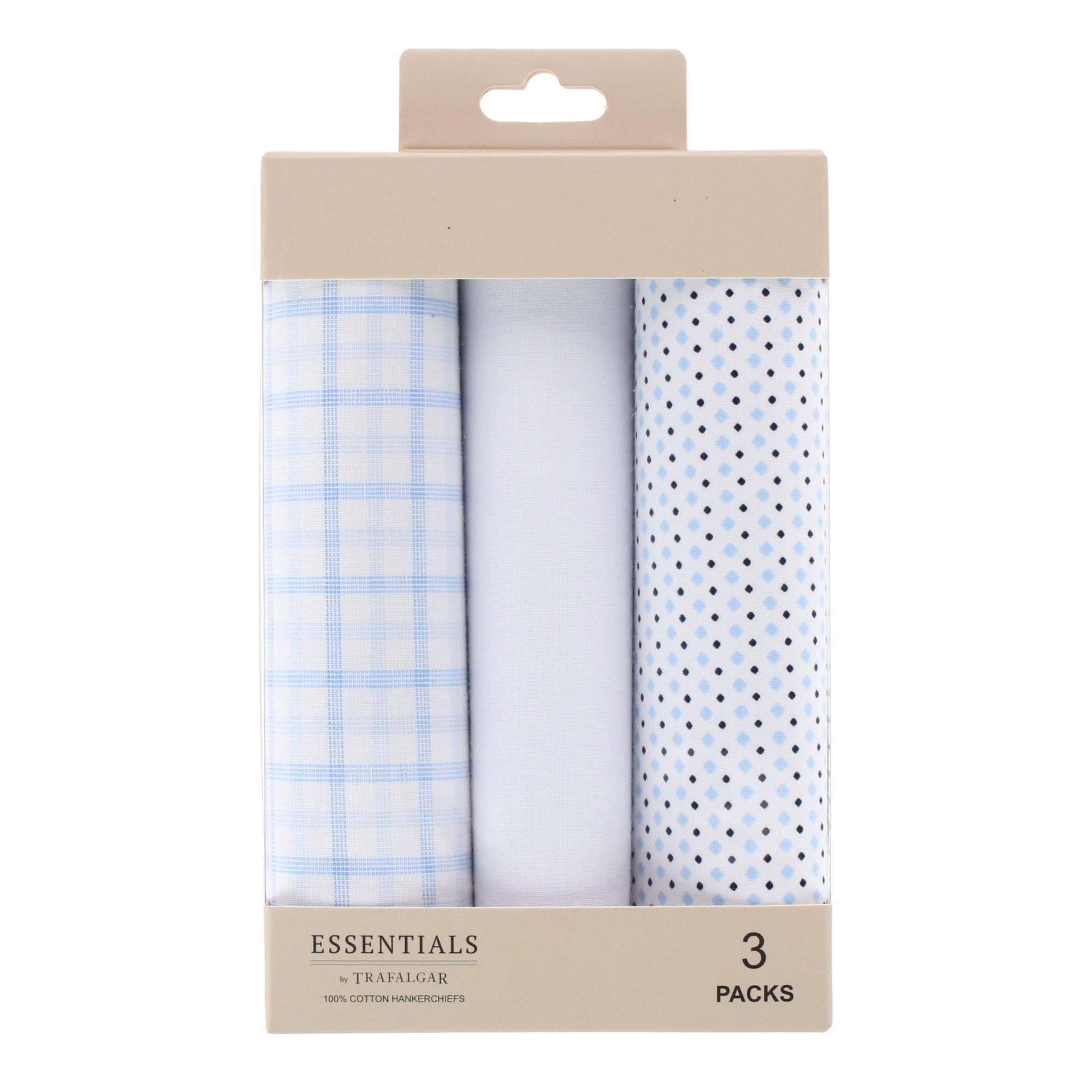Essentials by Trafalgar Vibrant Dot and Check Patterned Blues Handkerchiefs