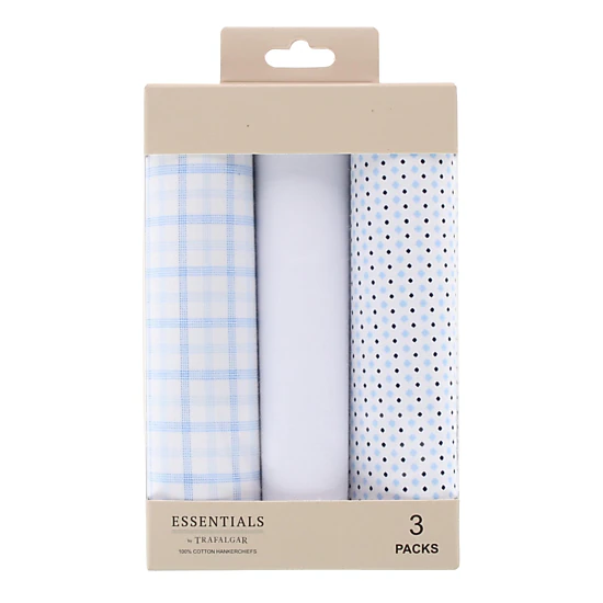 Essentials by Trafalgar Vibrant Dot and Check Patterned Blues Handkerchiefs