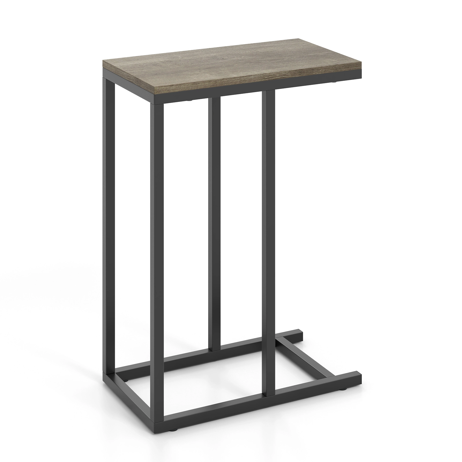SUGIFT Heavy-Duty Metal Frame and 1 Low Base C-Shaped Side Table