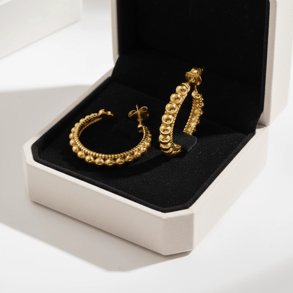 DressAtR Women's Spiral Gold Tone C Shape Earrings
