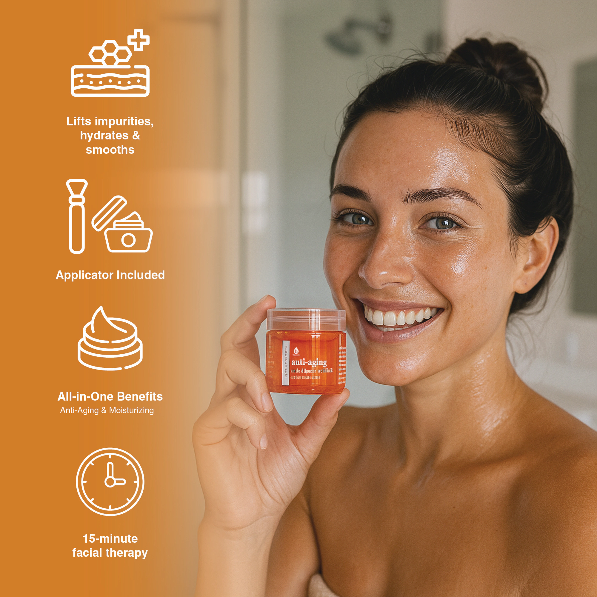 Pursonic Women’s 2 Pack Facial Therapy Gel Face Masks with Mask Applicator