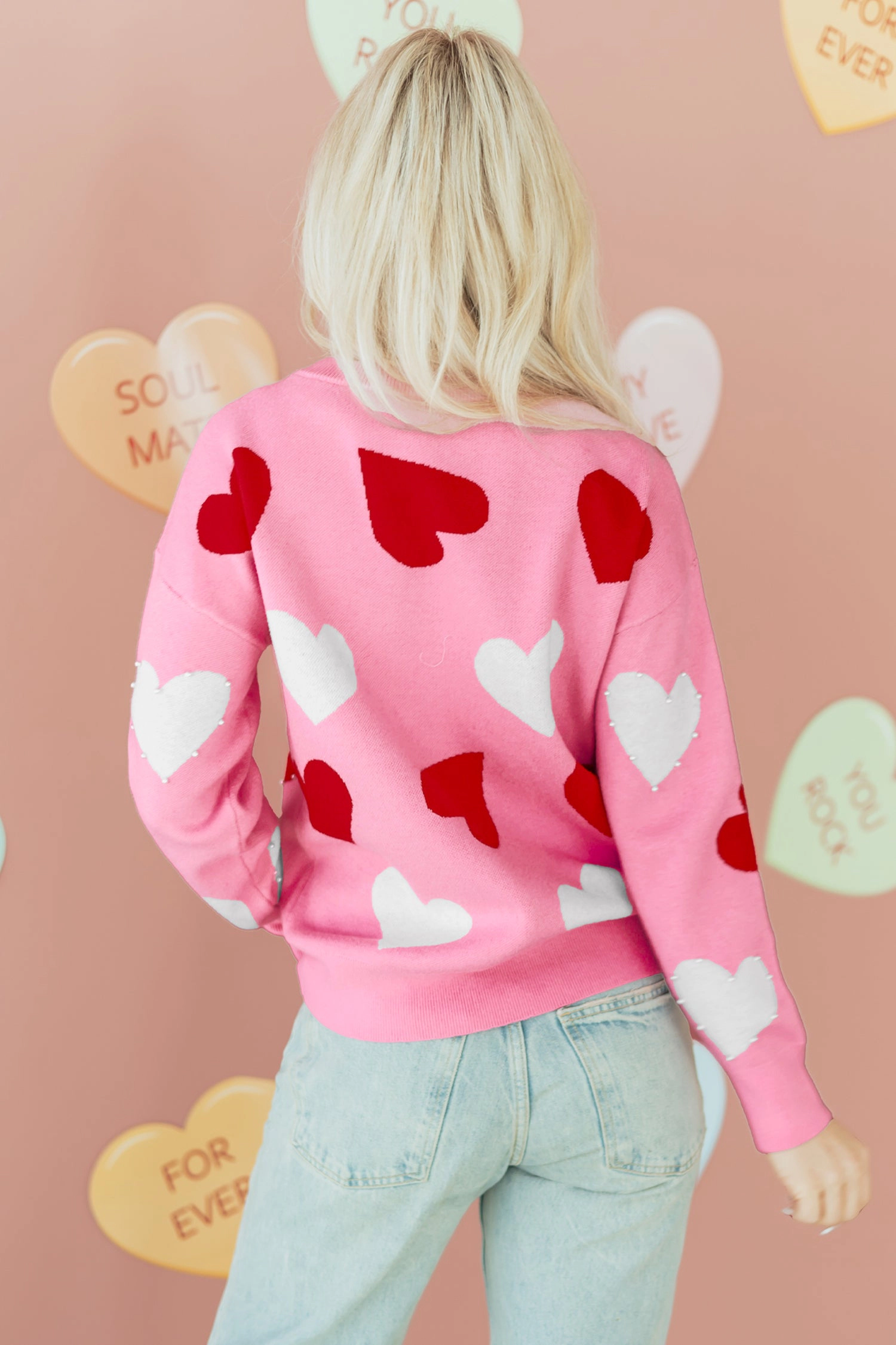 Threaded Pear Women's Aliyah Pattern Valentines Day Sweater