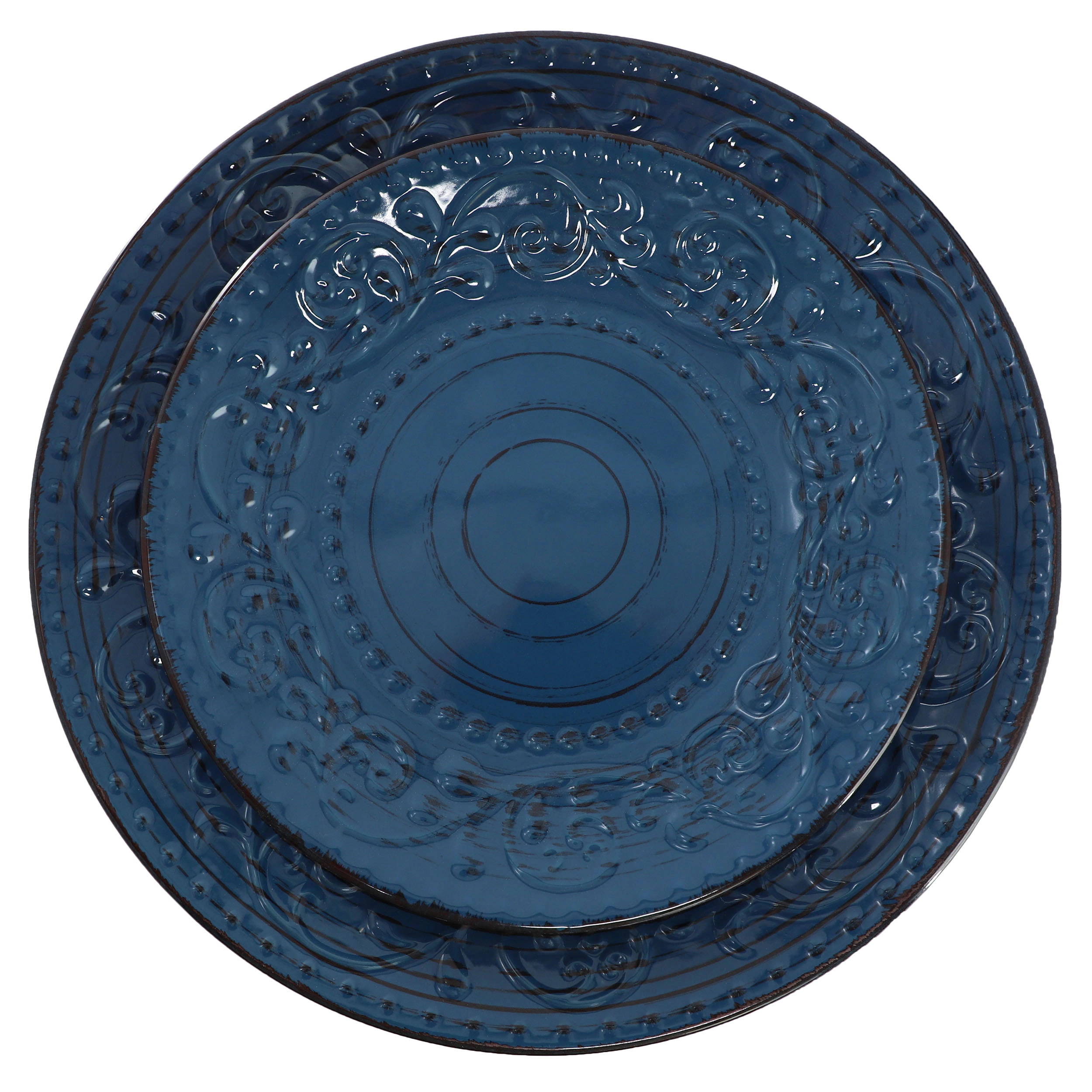 Elama Malibu 16-Piece Stoneware Dinnerware Set