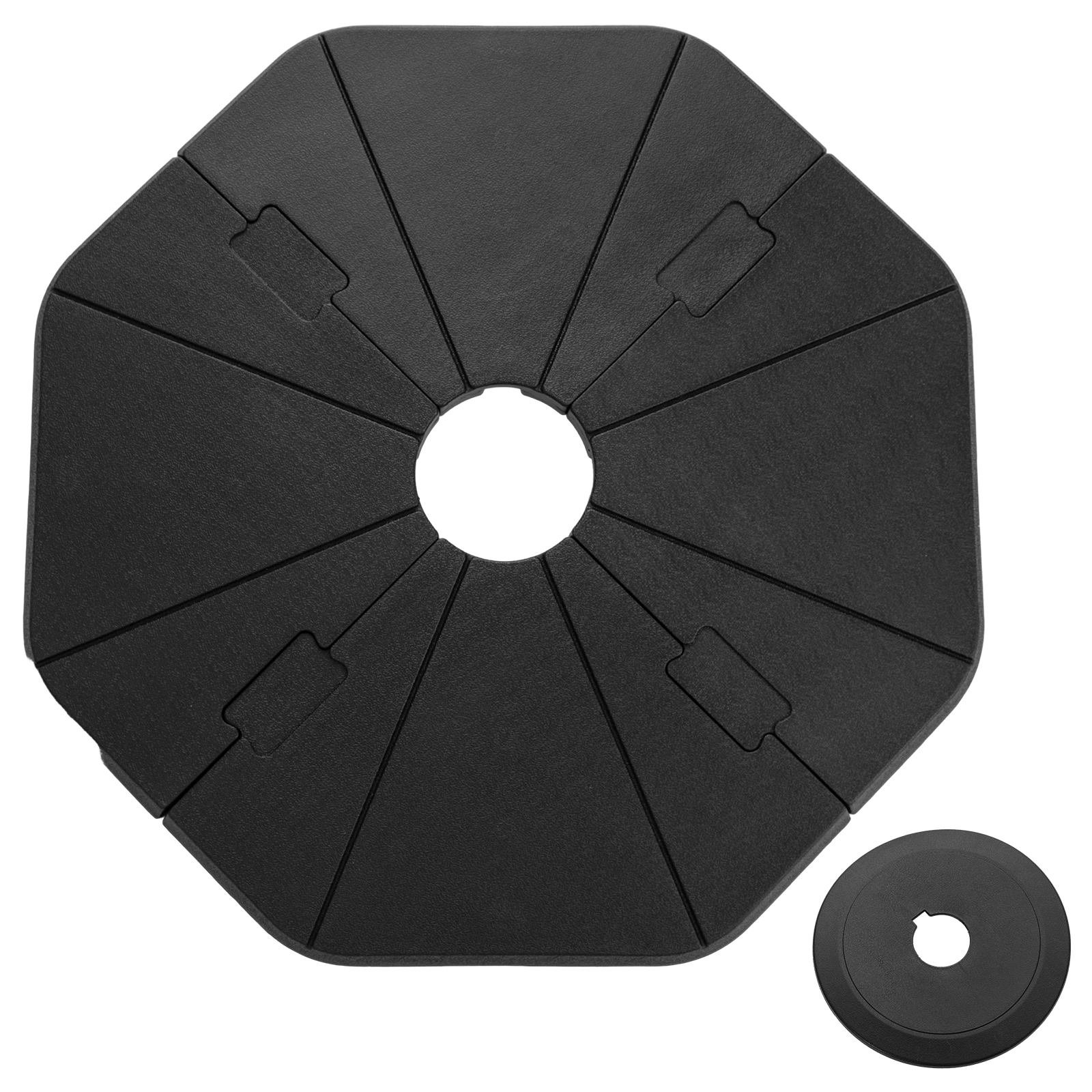 Slickblue 4 Piece Patio Umbrella Weight Base Set for Offset Umbrella Cross Frame Black