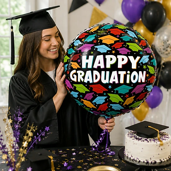 LoonBalloon Graduation Letter Foil Balloons 18 in 5-Pack, Color ...