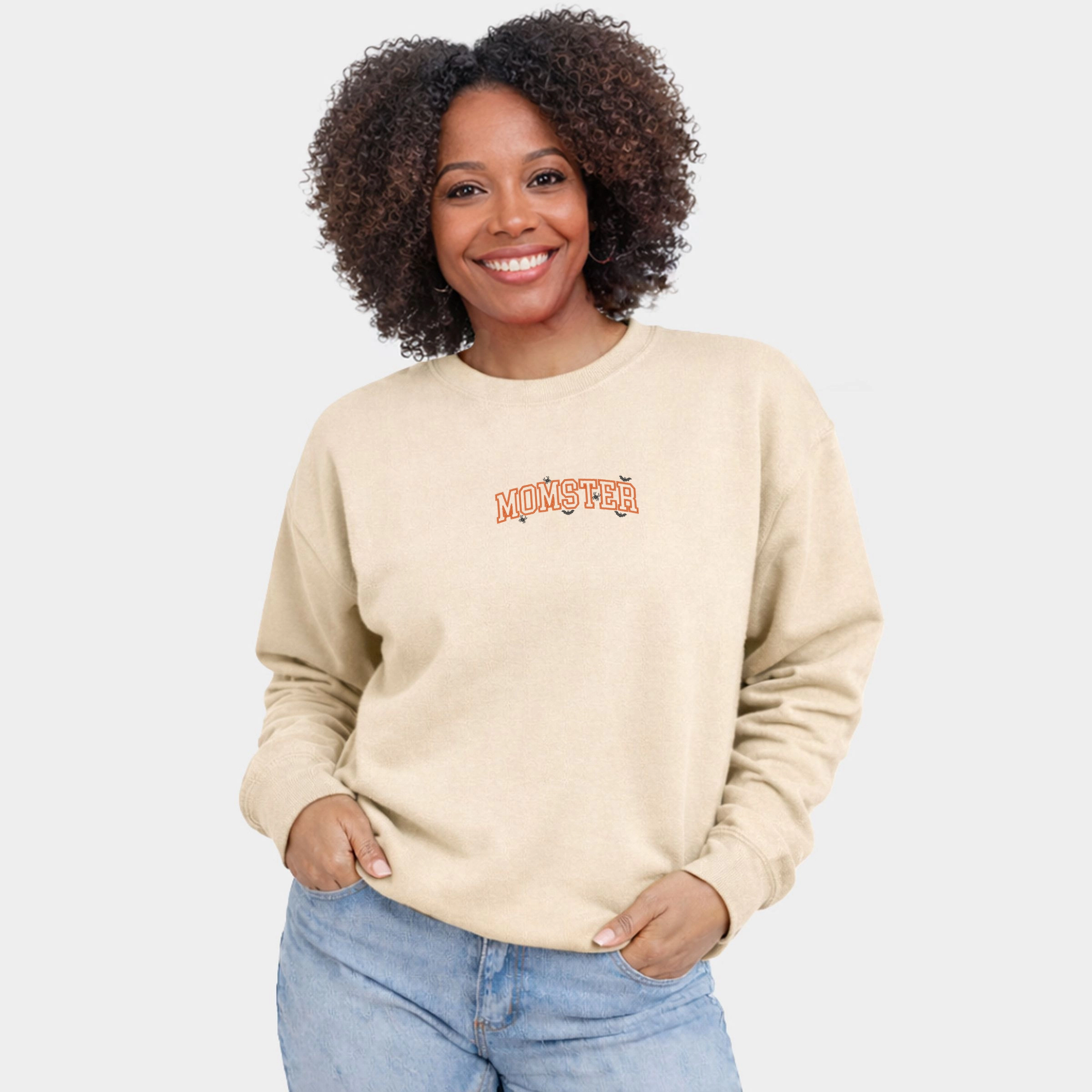 Simply Sage Market - Women's Graphic Sweatshirt Embroidered Momster