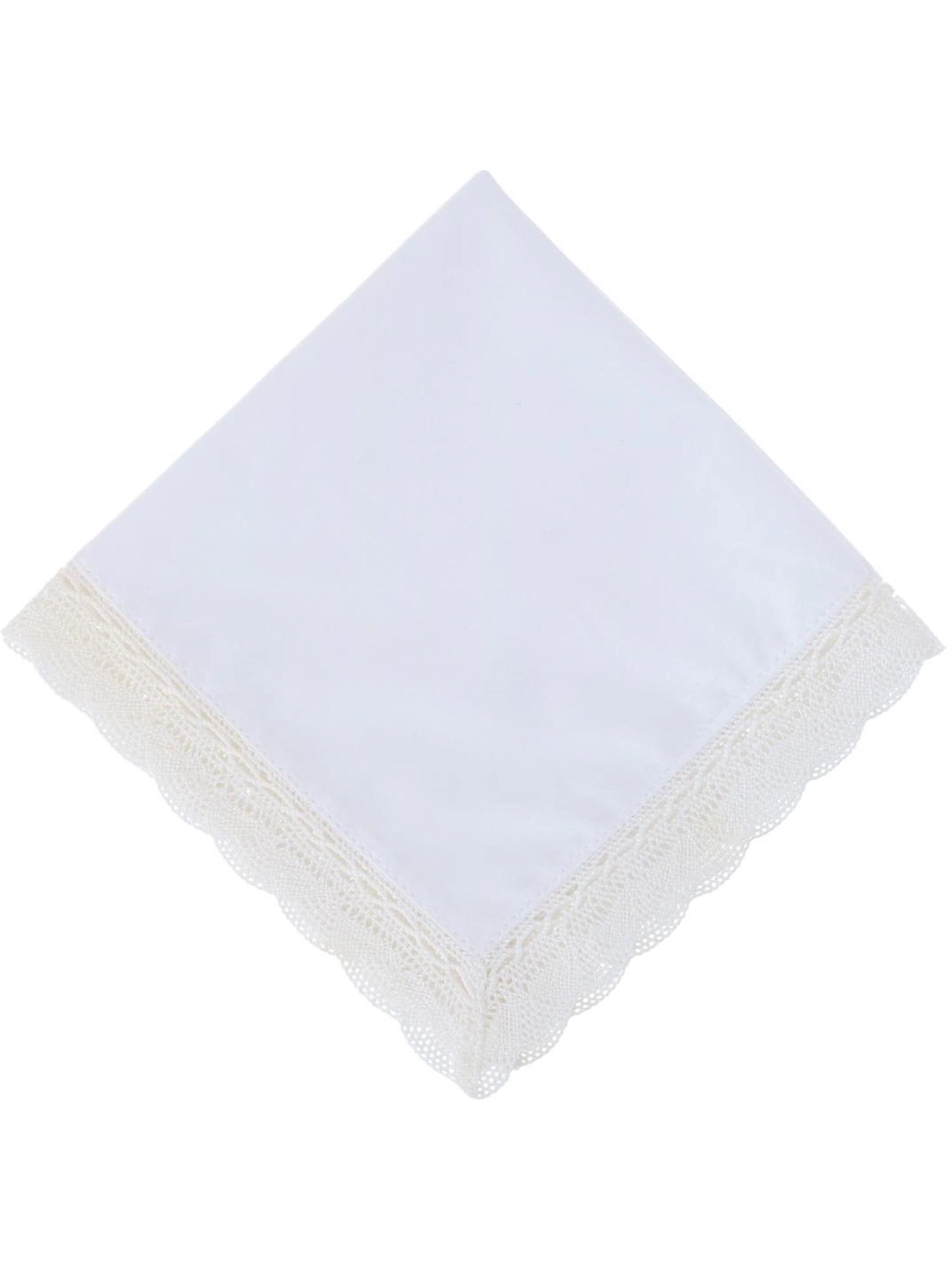 CTM Women's Audrey Grace Fan Lace Handkerchief