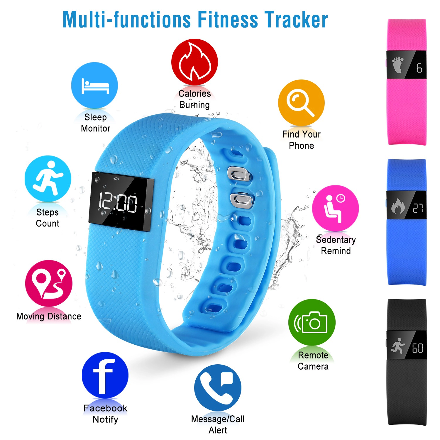 GBruno IP56 Waterproof Fitness Tracker Watch