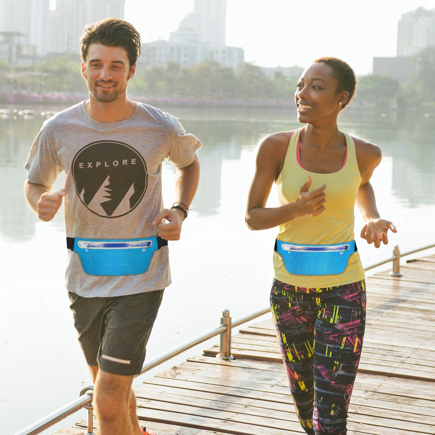 GBruno Adjustable Running Belt Bag With Reflective Strip