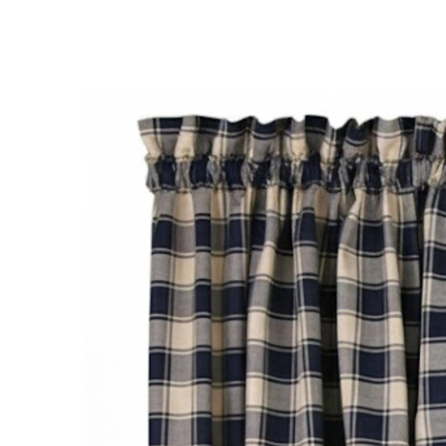 Ellis Curtain 50% Polyester 50% Cotton Country Check With 1.5" Rod Pocket Tailored Window Swag 56" x 36" Navy