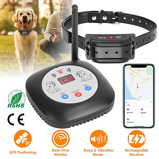 GBruno GPS Wireless Dog Fence System With Collar