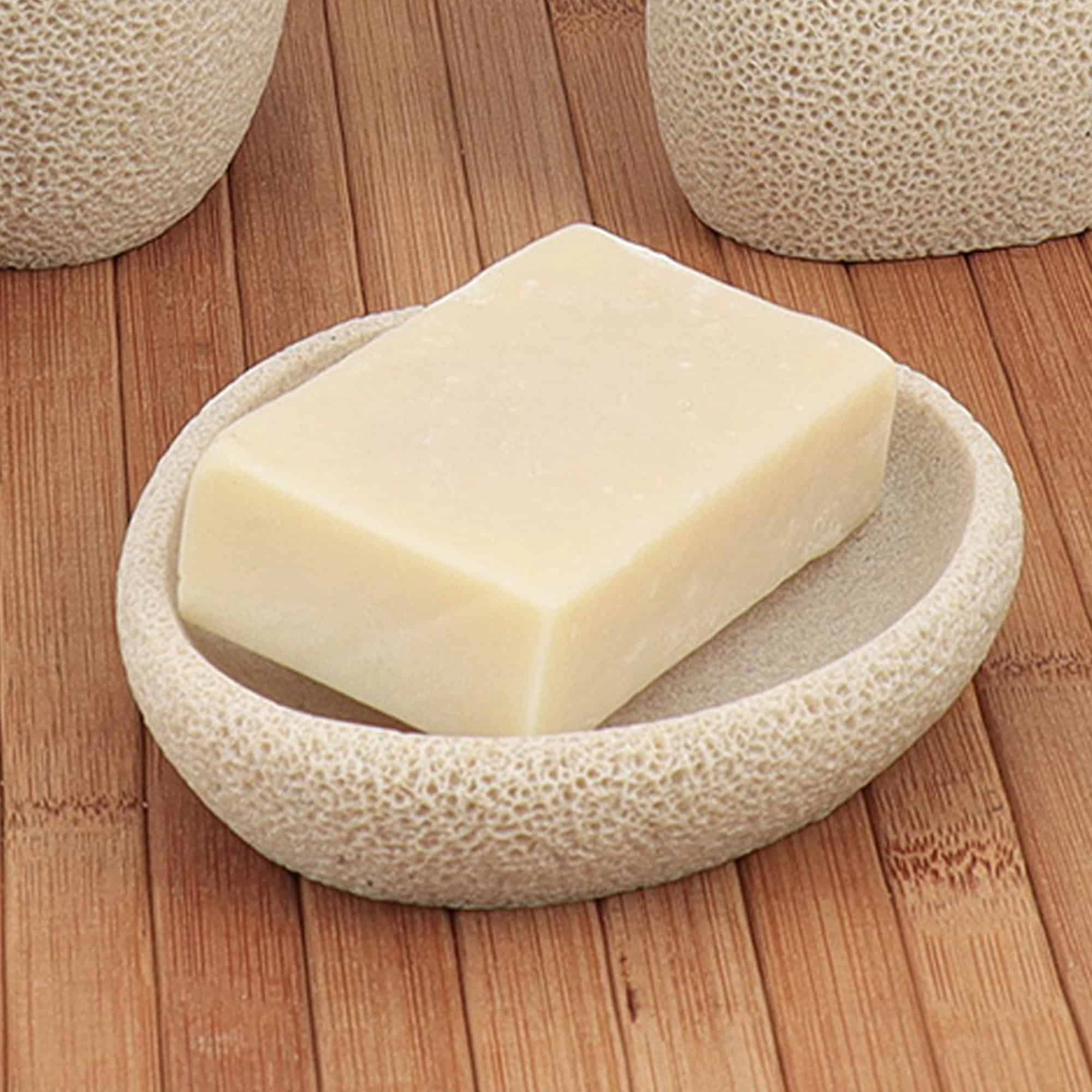 Evideco French Home Goods Sea Sponge Resin Soap Dish, Sandstone Finish