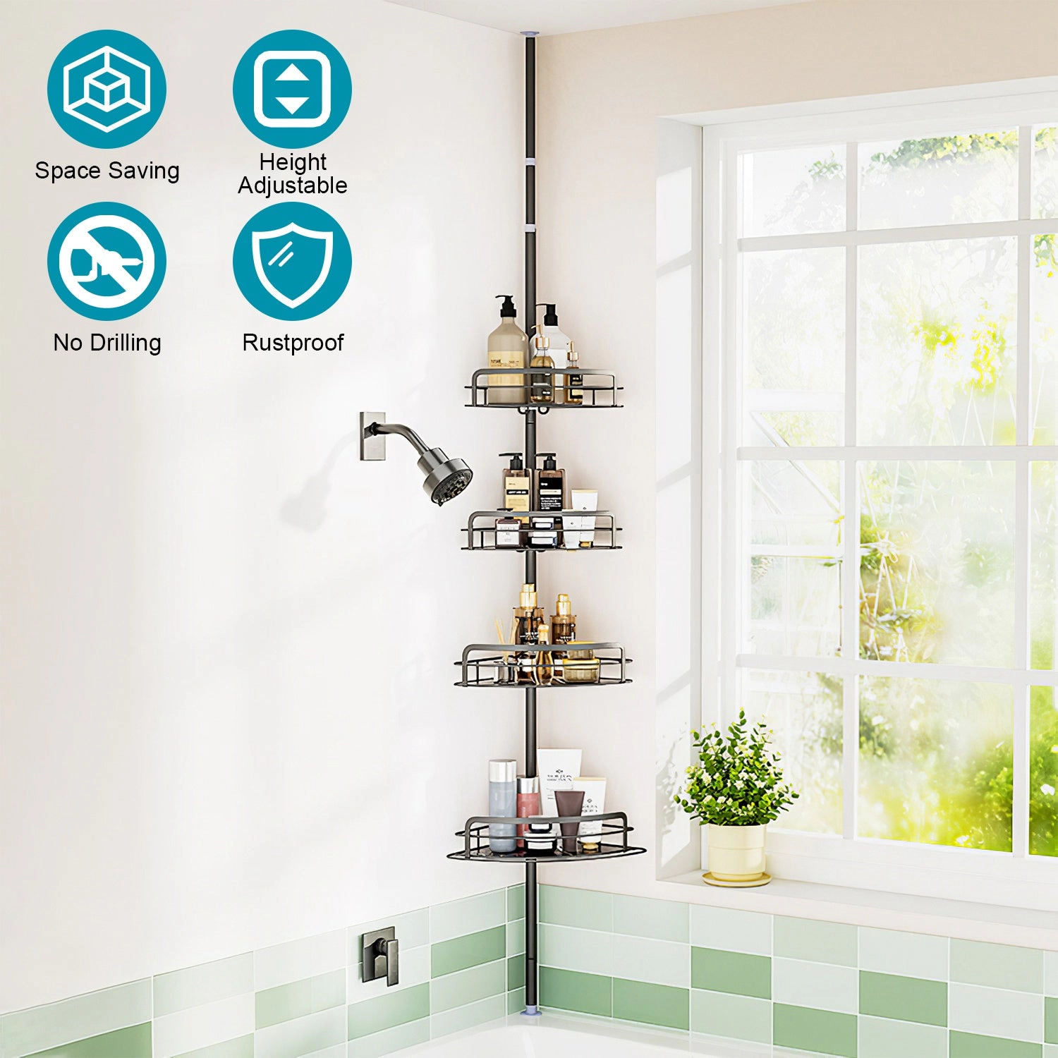 GBruno Rust-Resistant Corner Shower Caddy