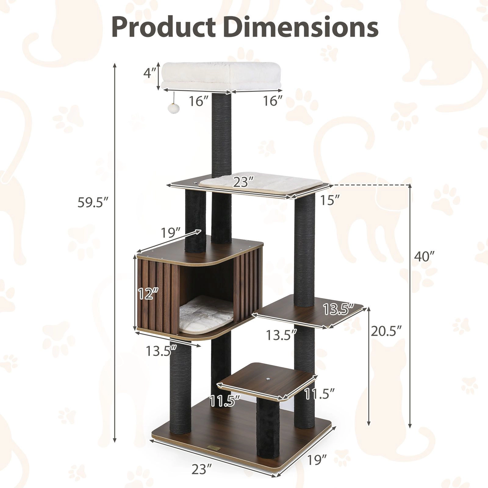 SlickBlue 6-Level Multi-Level Cat Tree with Condo & Scratching Posts