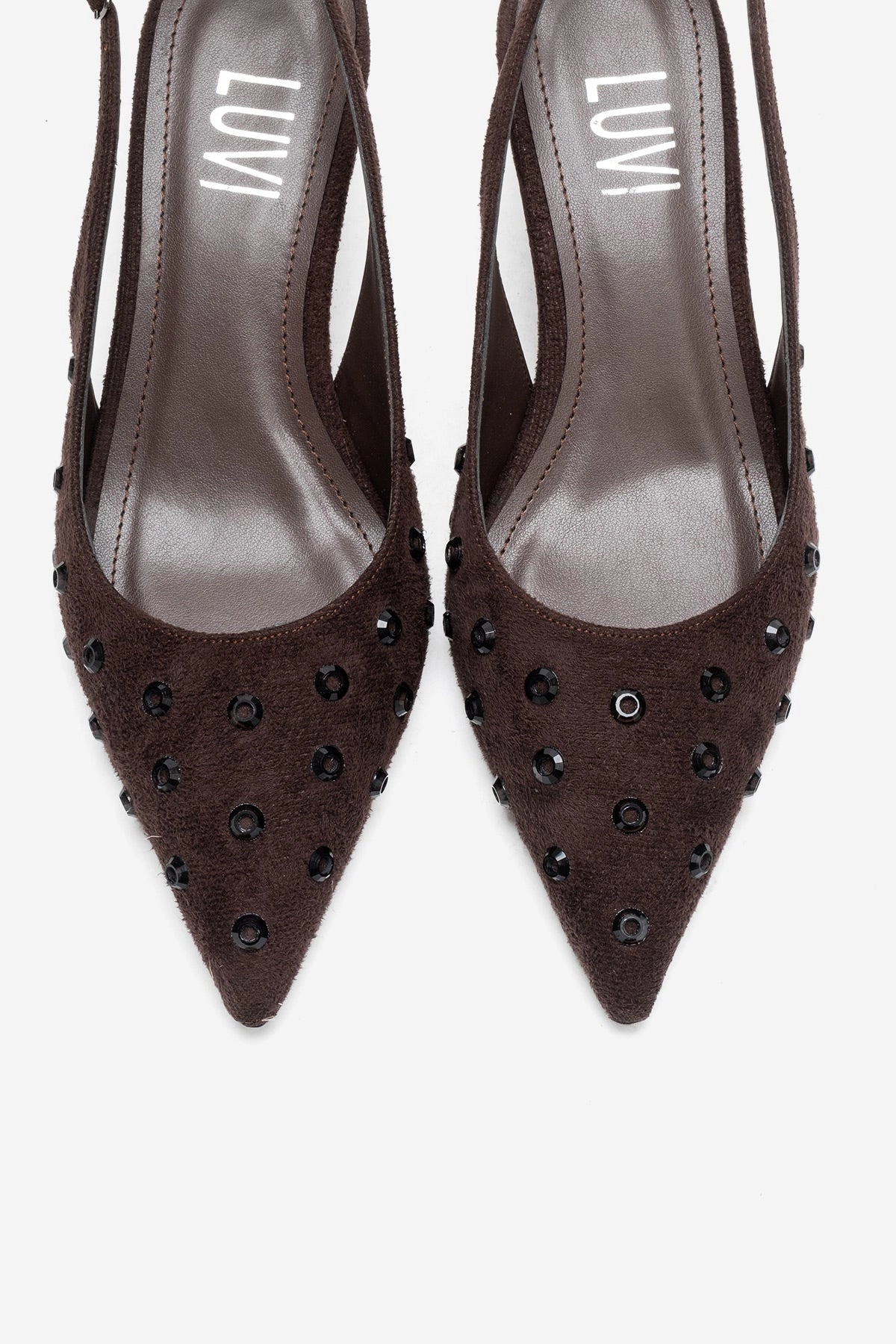 Prologue Shoes Womens Lorex Embellished Stiletto Slingback Pump