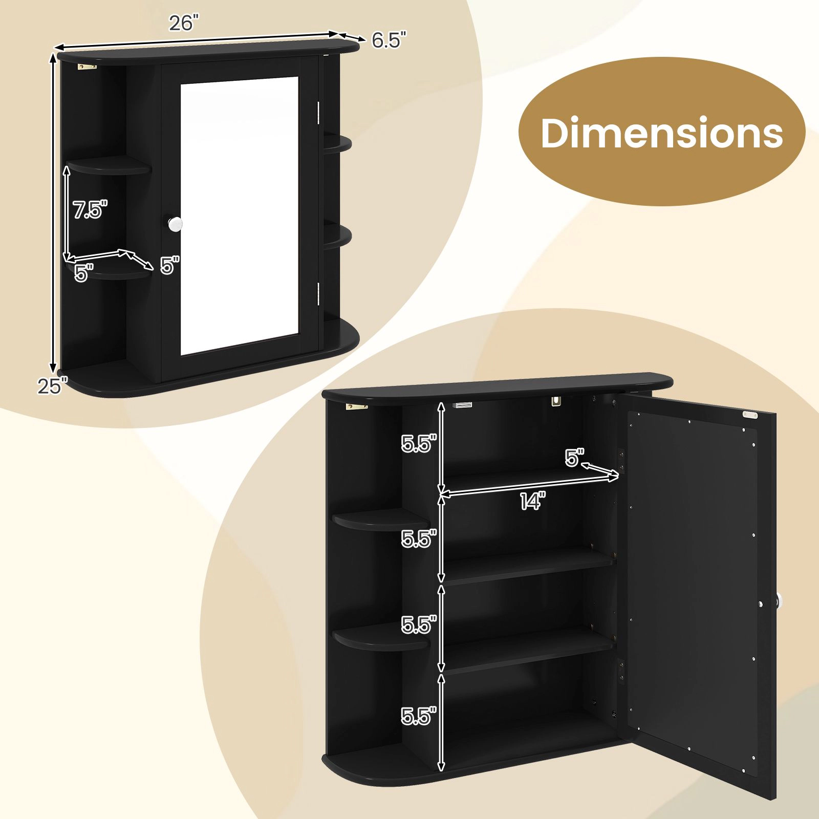 SlickBlue Bathroom Wall Cabinet with Mirror and Storage Shelves