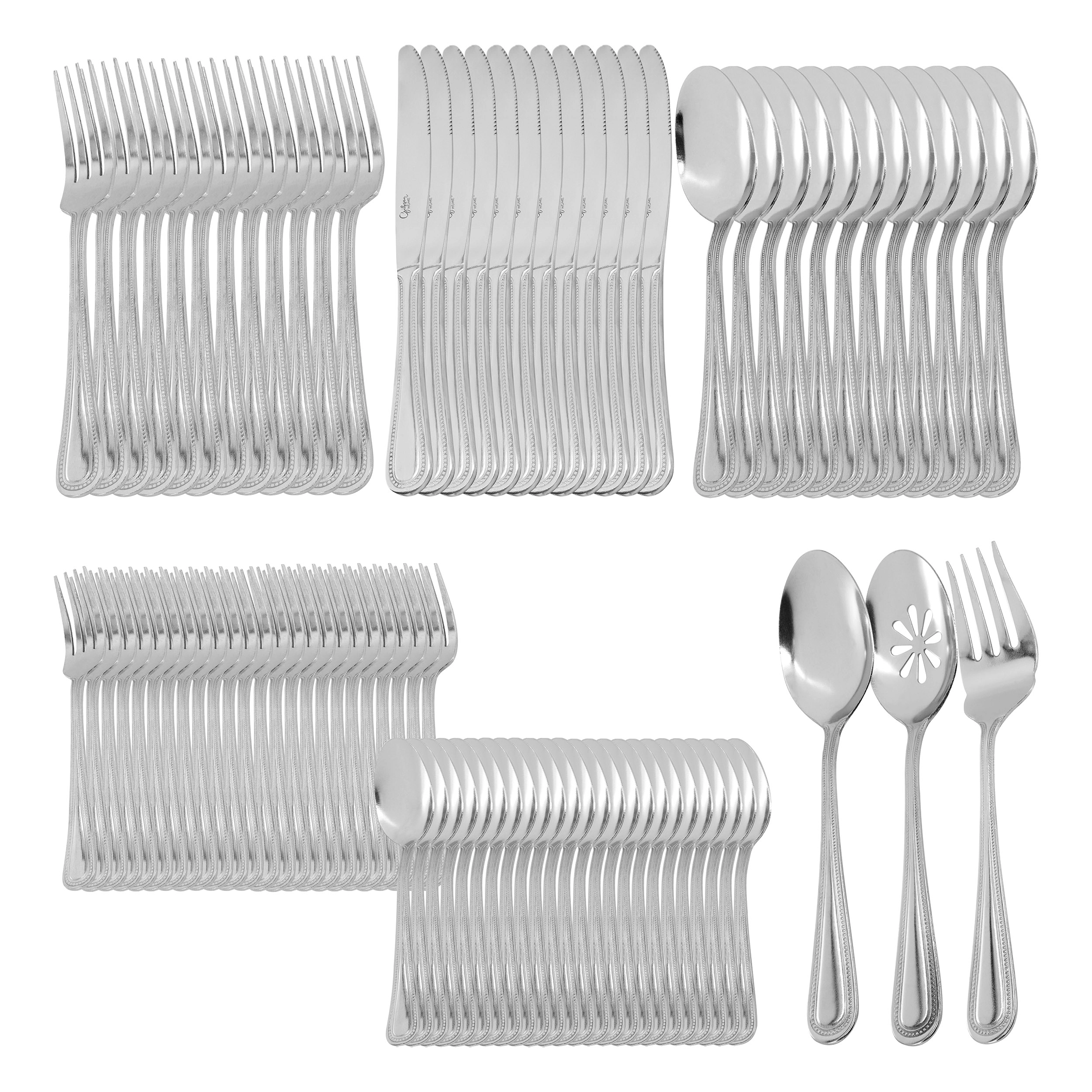 Gibson Home 87 Piece Stainless Steel Flatware and Serving Utensil Set in Silver