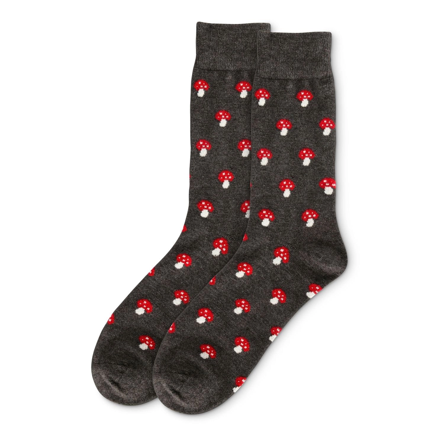 Memoi Men's Mushroom Luxuriously Soft Cashmere Crew Socks