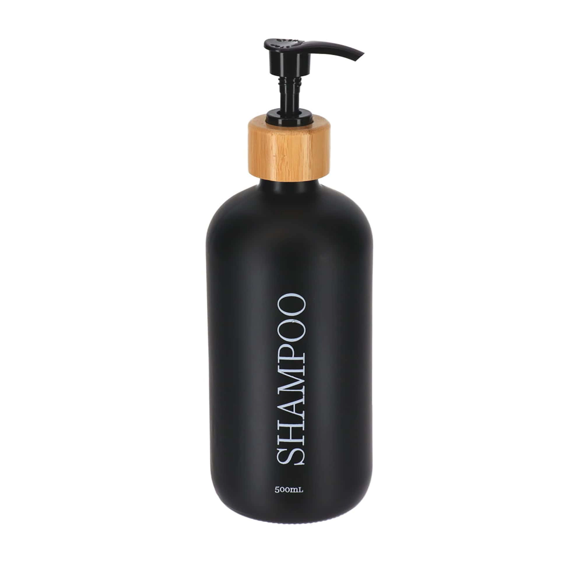 Evideco French Home Goods Matte Glass Soap Dispenser with Bamboo Collar - 8.5