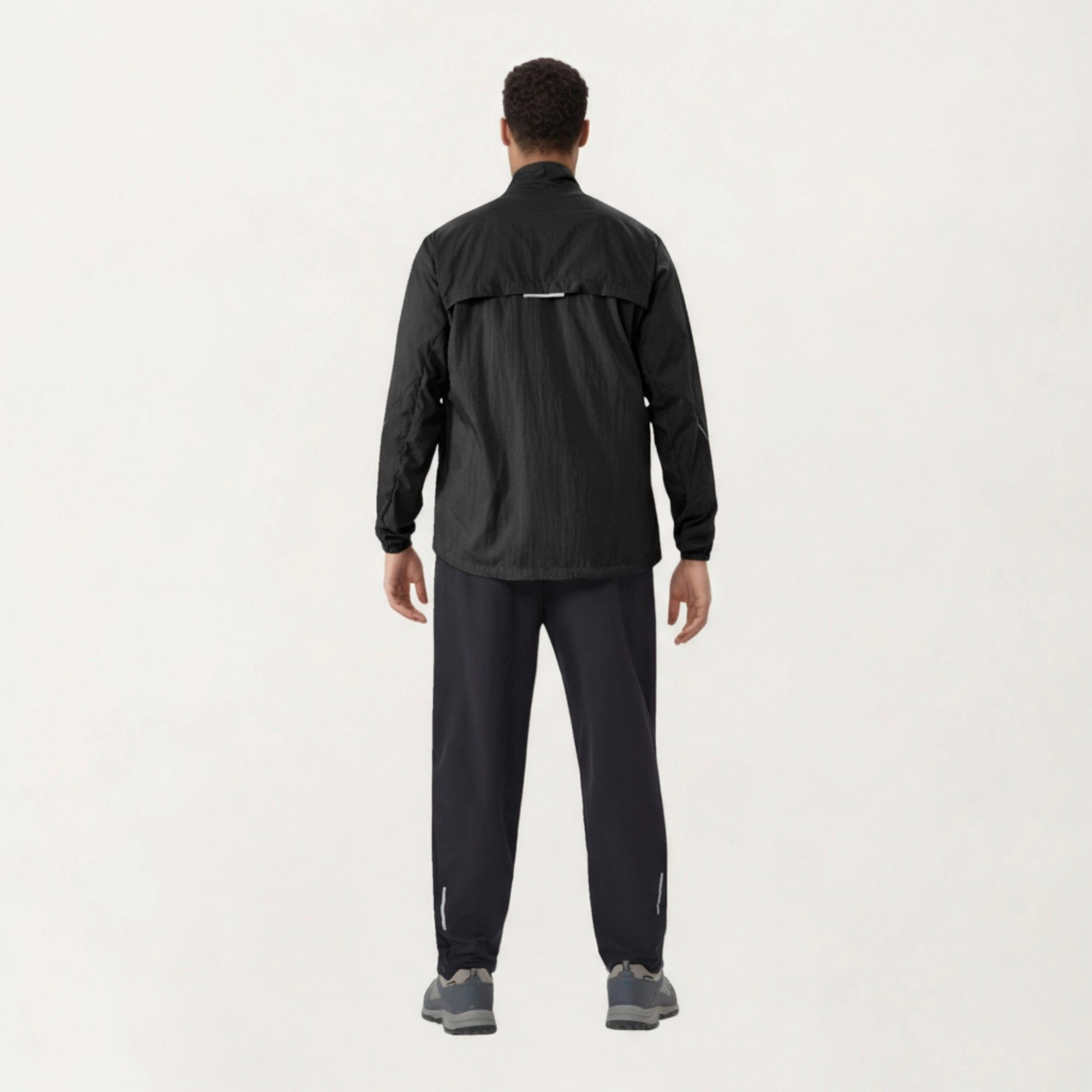 Anna-Kaci Men's Lightweight Zip-Up Windbreaker Jacket with High Collar and Elastic Cuffs