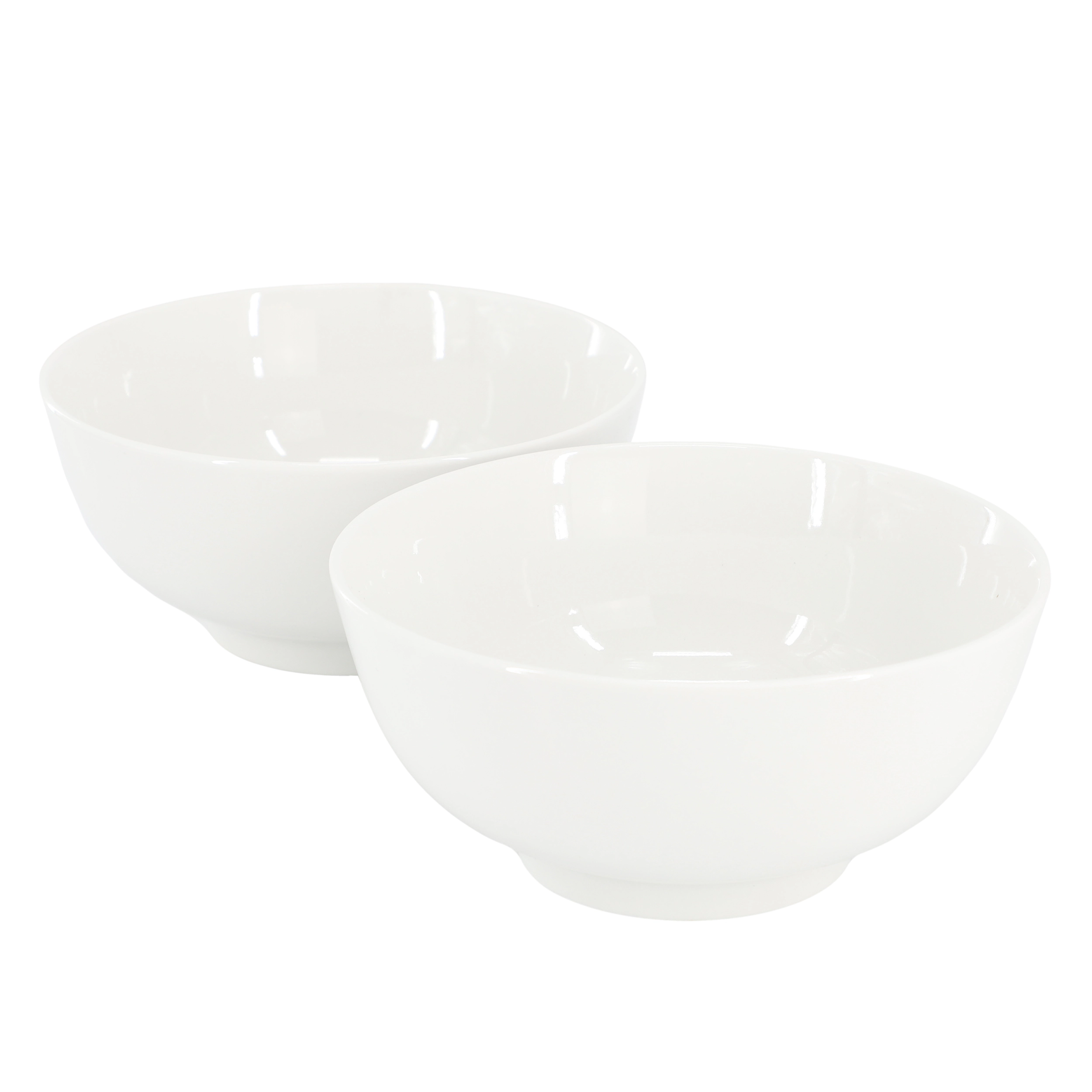 Gibson Home Great Essentials 2 Piece 6.9 Inch Fine Ceramic Noodle Bowl Set in White