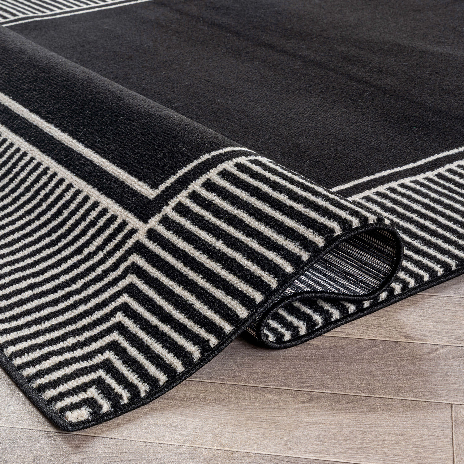 World Rug Gallery Modern Distressed Bordered Area for Living Room, Bedroom, or Entryway – Low