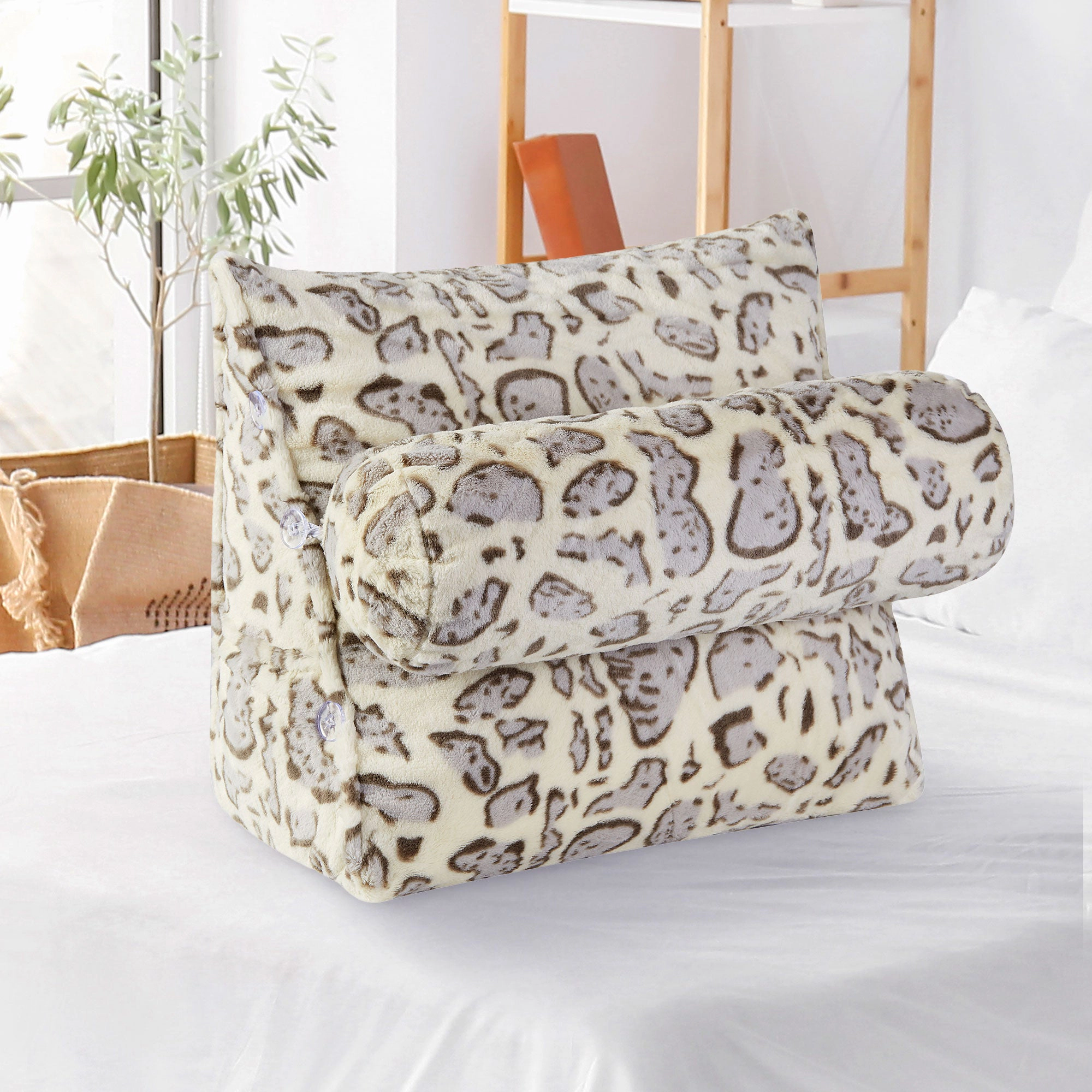 Cheer Collection Wedge Pillow with Detachable Bolster and Backrest Support