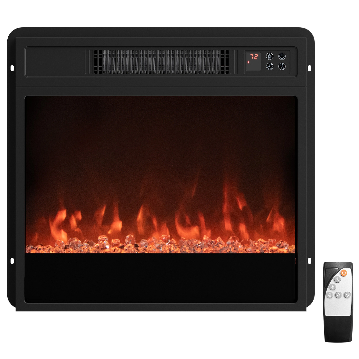LJG 5000 BTU 18-Inch Electric Fireplace Insert with Remote Control and Brightness