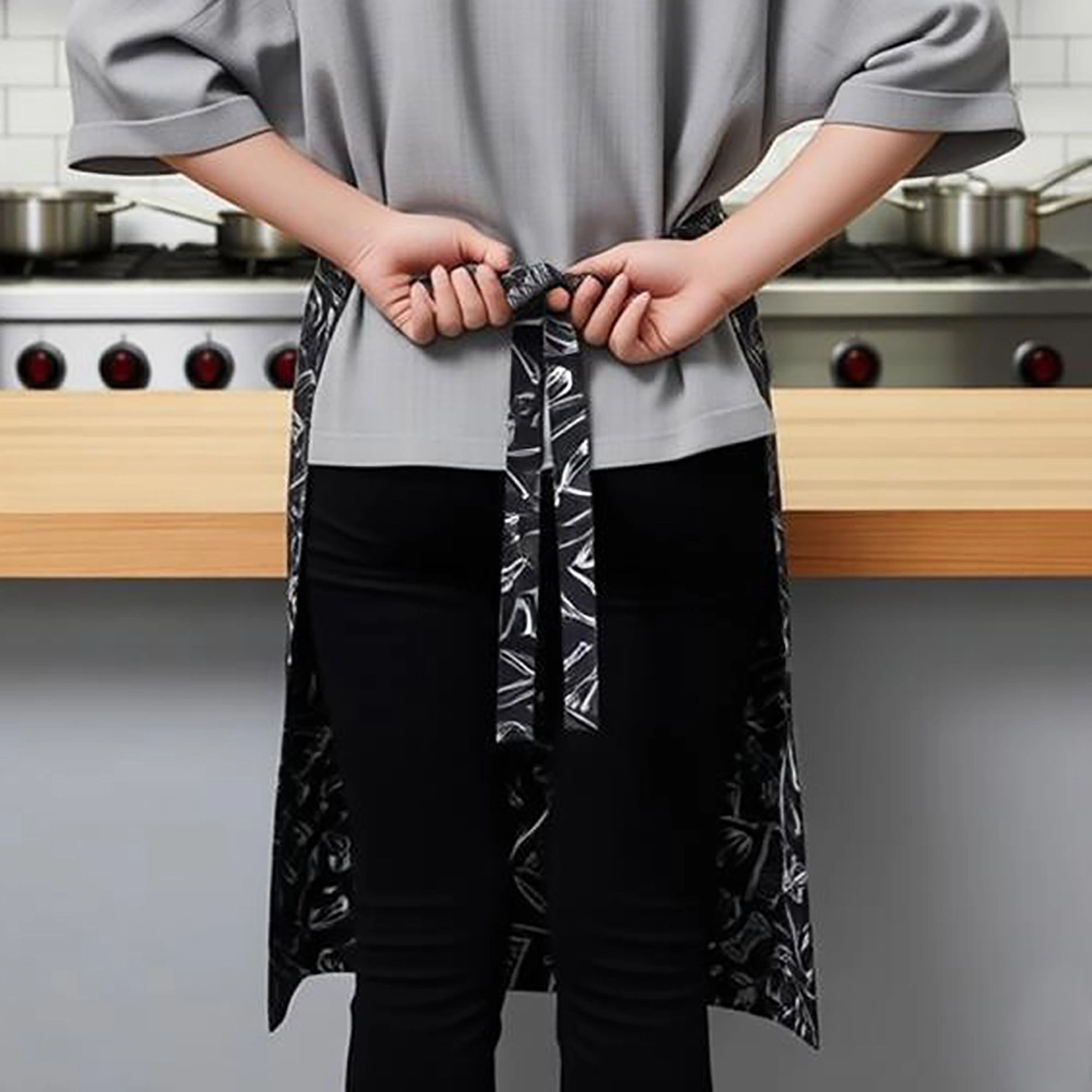 Alilang Unisex Kitchen Waist Apron with Chef Print Design Half Apron for Cooking Baking Serving Cleaning