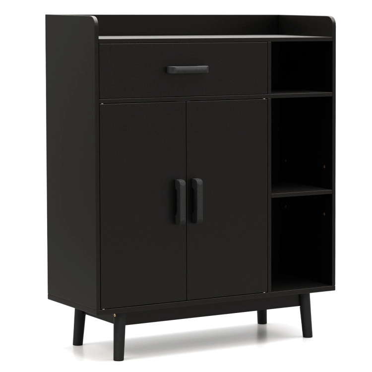 Hivvago Floor Storage Cabinet Free Standing Cupboard Chest With 1 Drawer