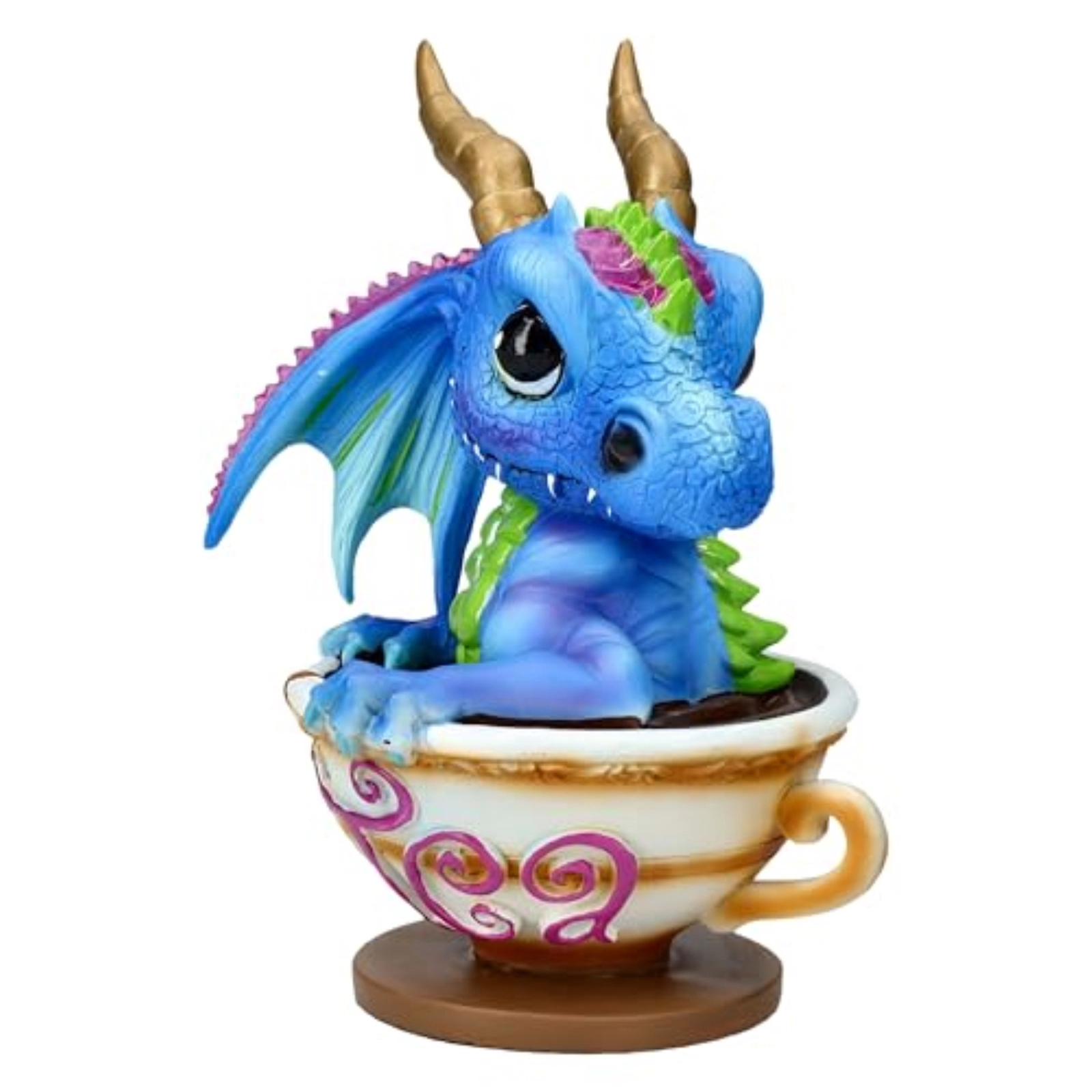 Pacific Giftware Ruth Thompson Cup of Tea Blue Dragon Figurine 6.1 inches