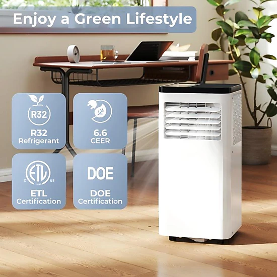 SUGIFT White 10000-BTU 3-in-1 Portable Air Conditioner with Dehumidifier and Fan 13.5-in W 12-in D 27.5-in H