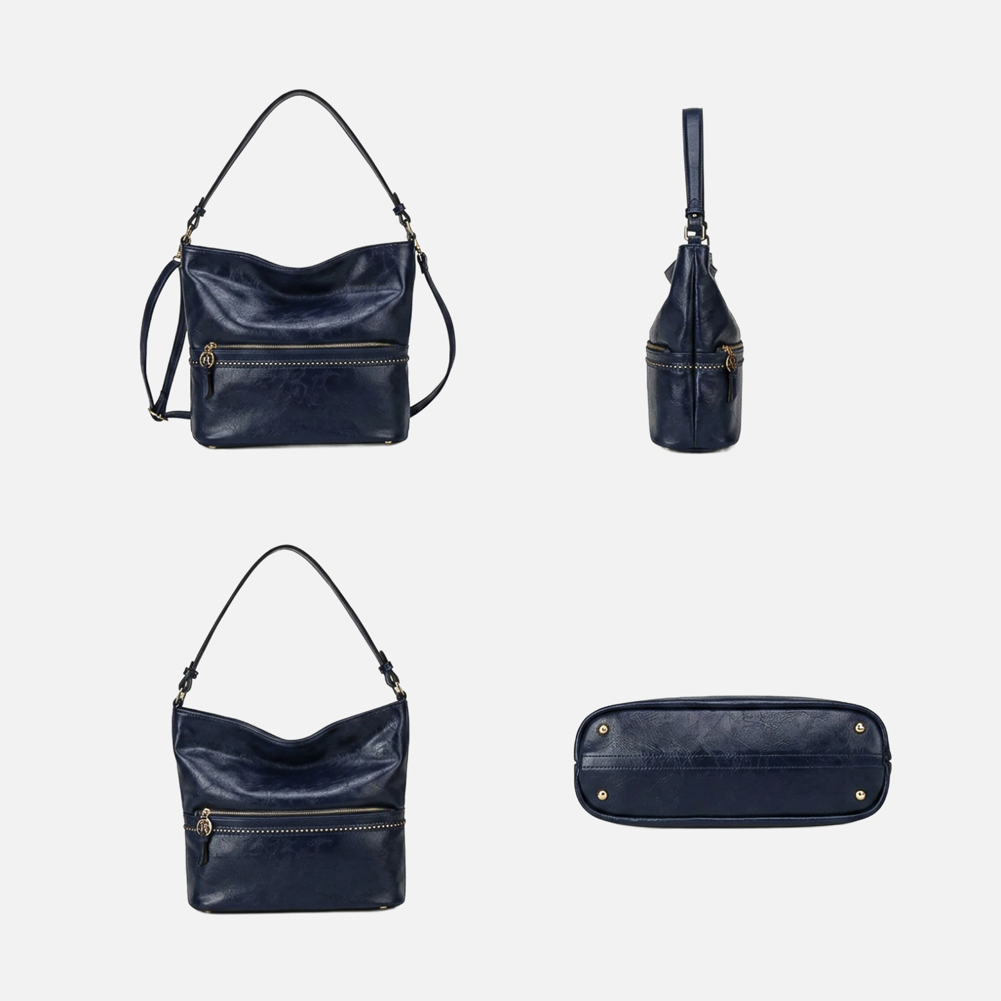 Mia K Collection Sierra Marbled Vegan Leather Shoulder Bag, Gold-Tone Hardware