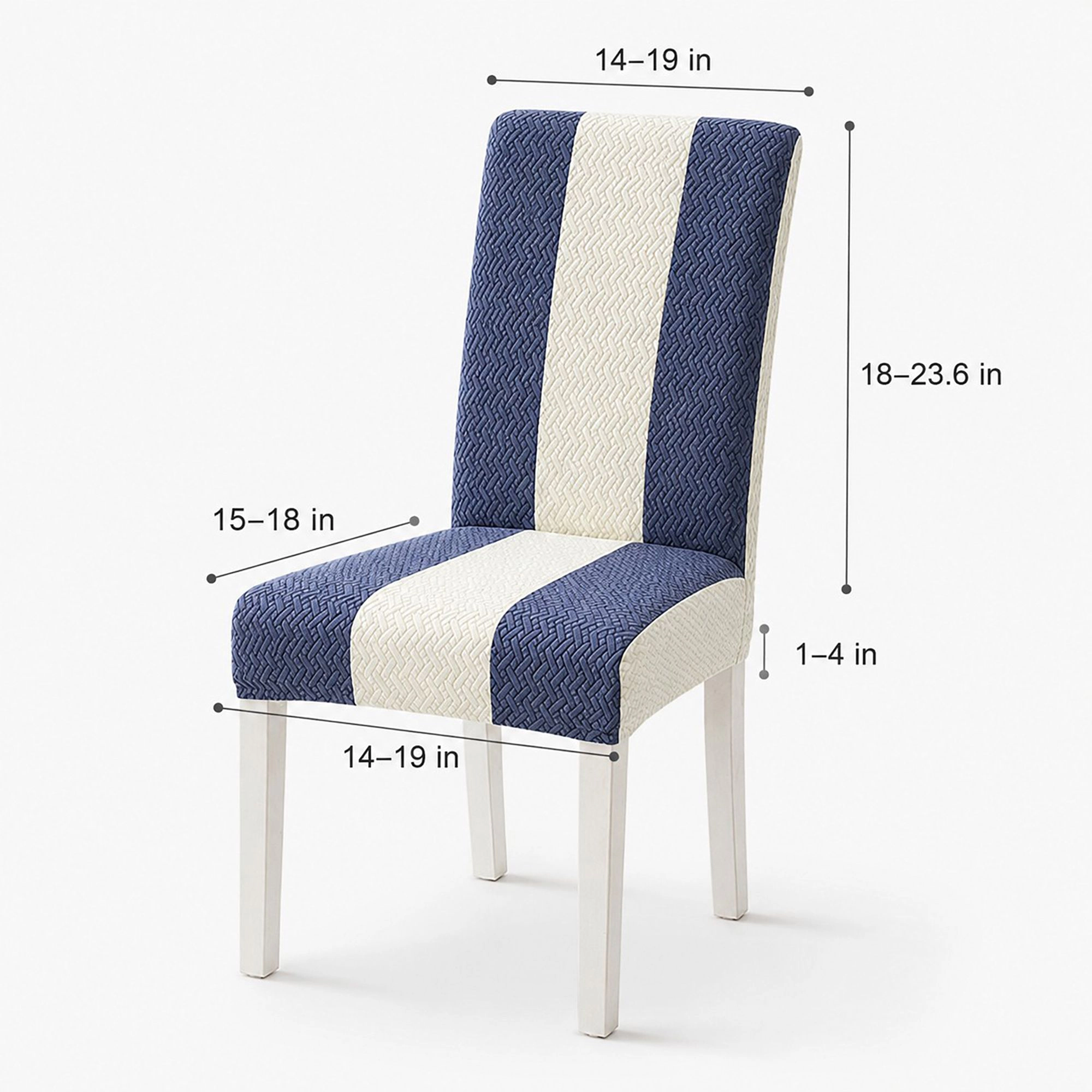 Alilang Two Tone Stretch Dining Chair Cover with Textured Jacquard Design