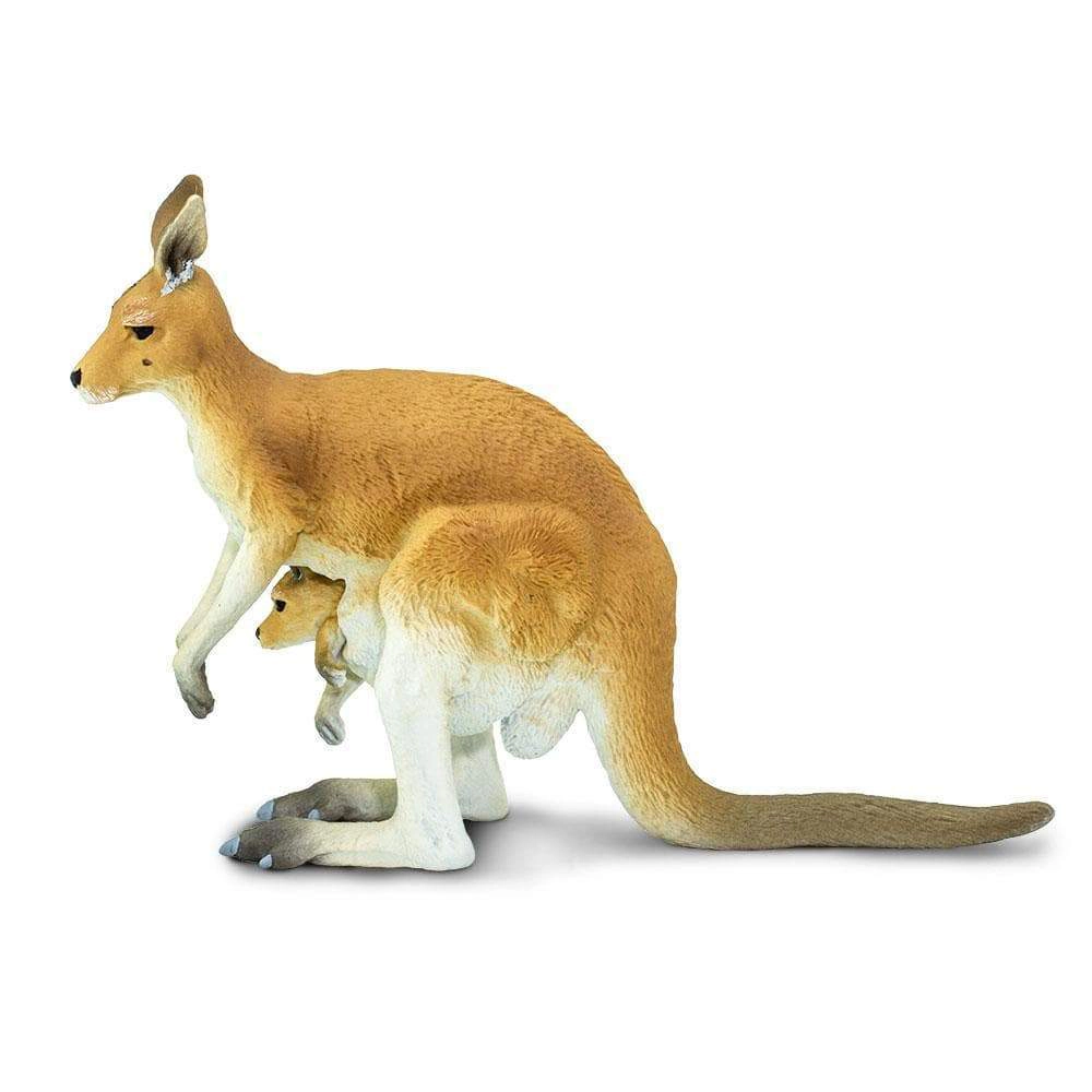 Safari Ltd. - Kangaroo with Joey Kids Toy Figure