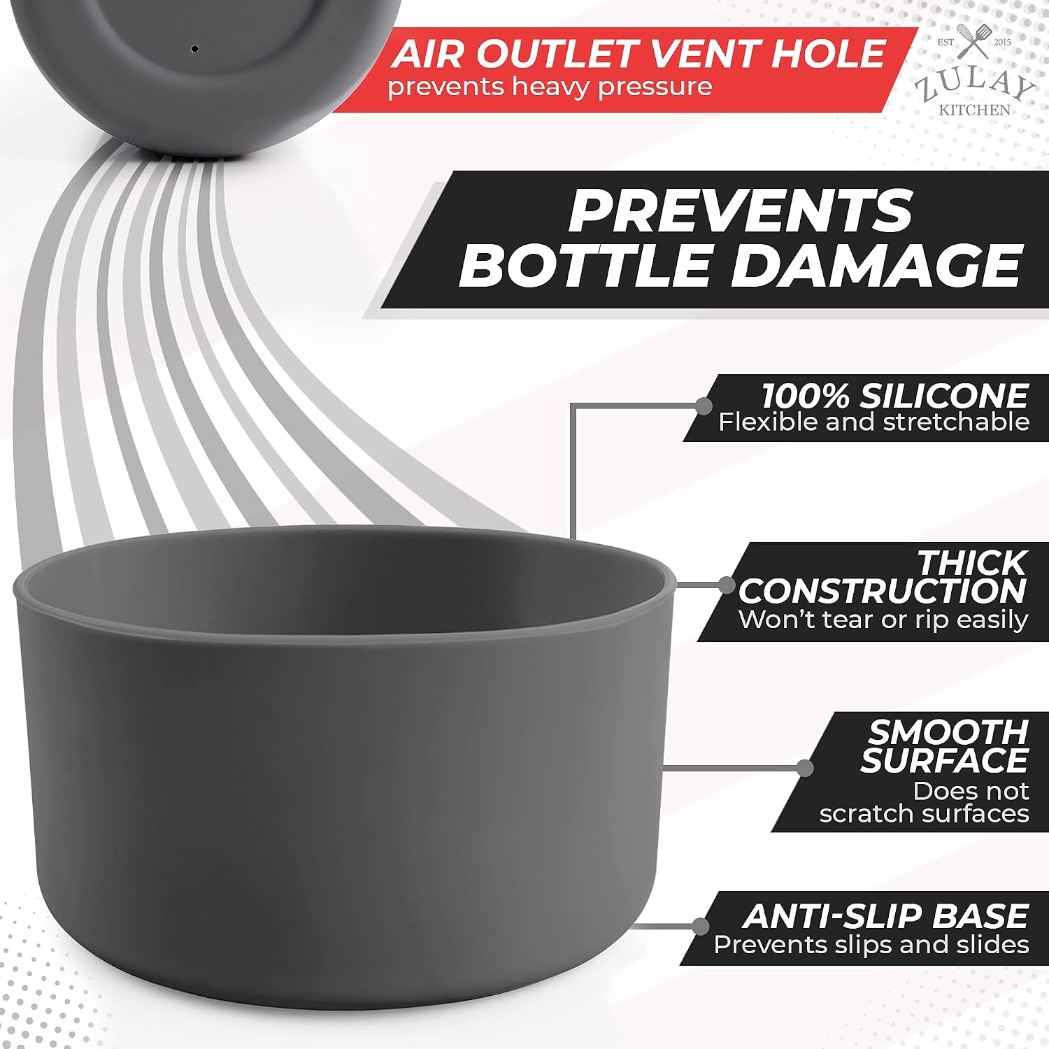 Zulay Kitchen Protective Silicone Boot 3.5Inches Diameter Water Bottles