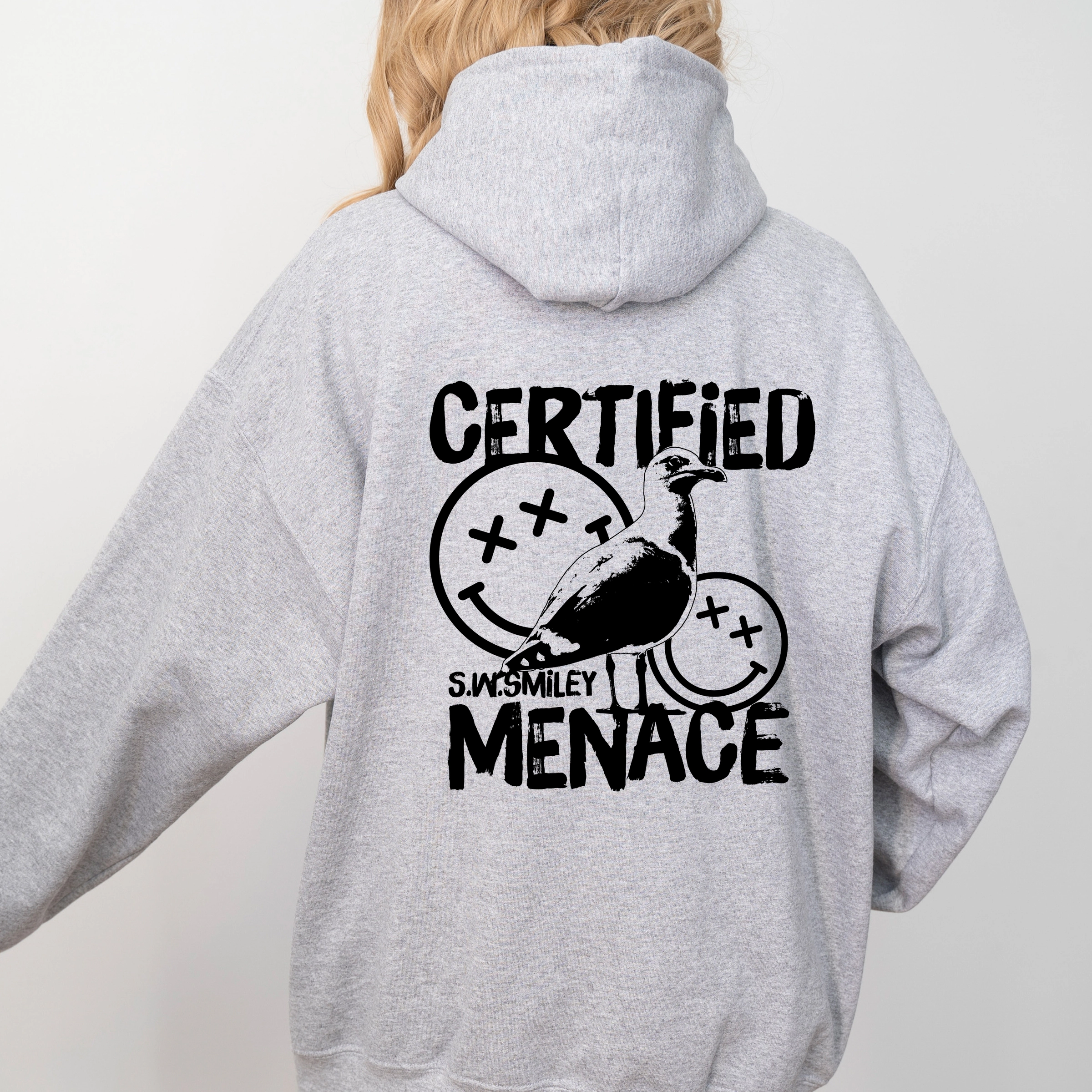 Simply Sage Market - Women's Graphic Hoodie S.W.Smiley Certified Menace