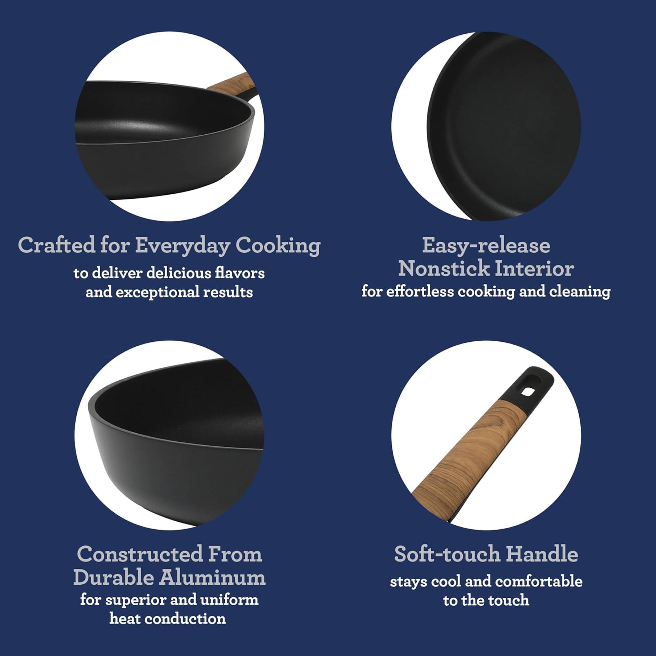 Oster Oxburg 10 Inch Nonstick Aluminum Frying Pan in Black