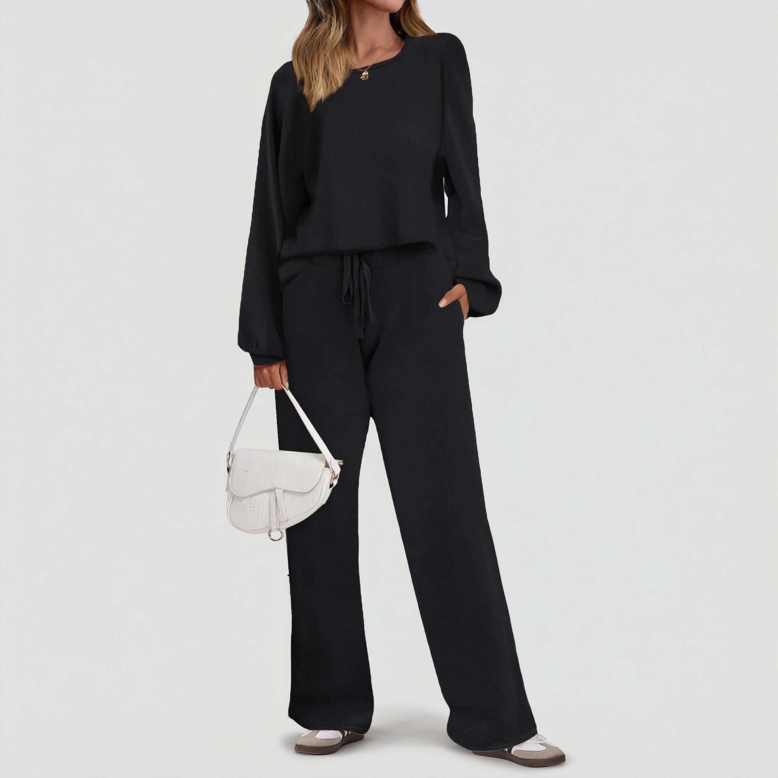Ekouaer Lounge Sets Two Piece Casual Knit Sweater Pants Outfits
