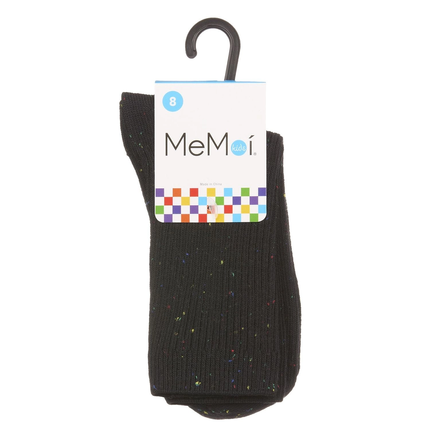 MeMoi Kids Girl Thin Ribbed Cotton Blend Speckled Crew Sock