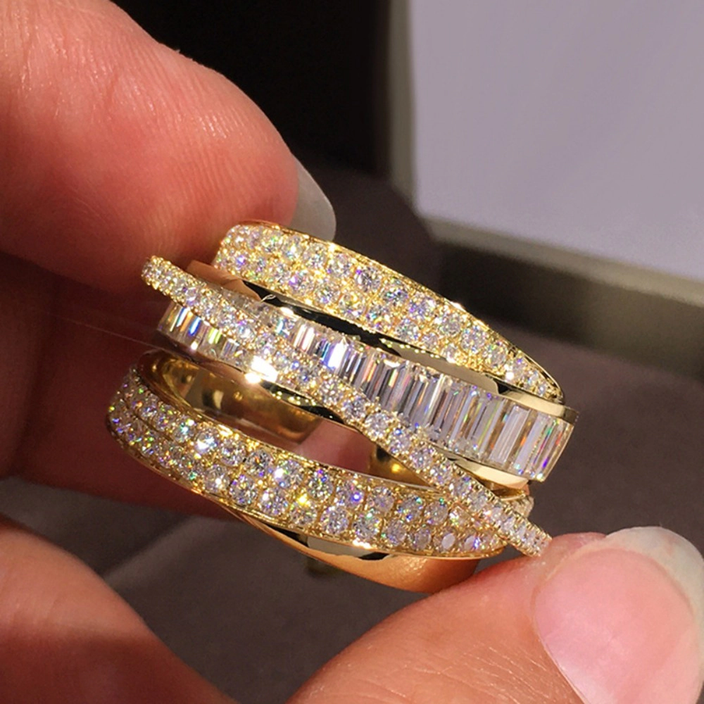Women's Baguette Round Cubic Zirconia Stacking Ring