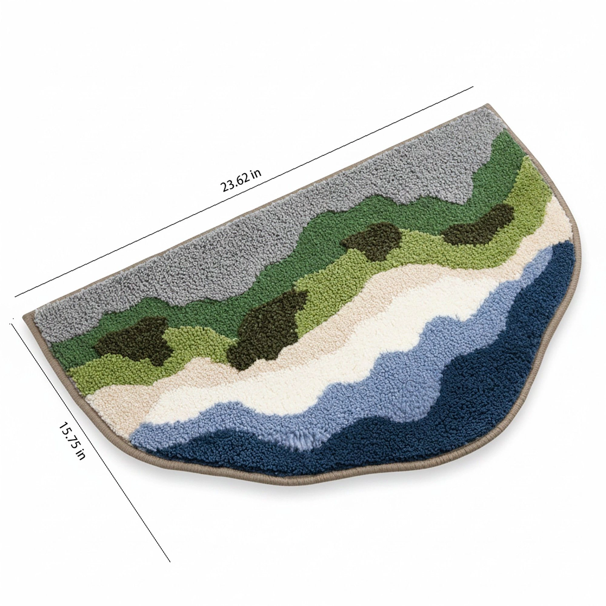 Alilang Unisex Tufted Floor Mat with Abstract Nature Pattern Non Slip Backing Soft Plush Decorative Indoor Entryway Bath