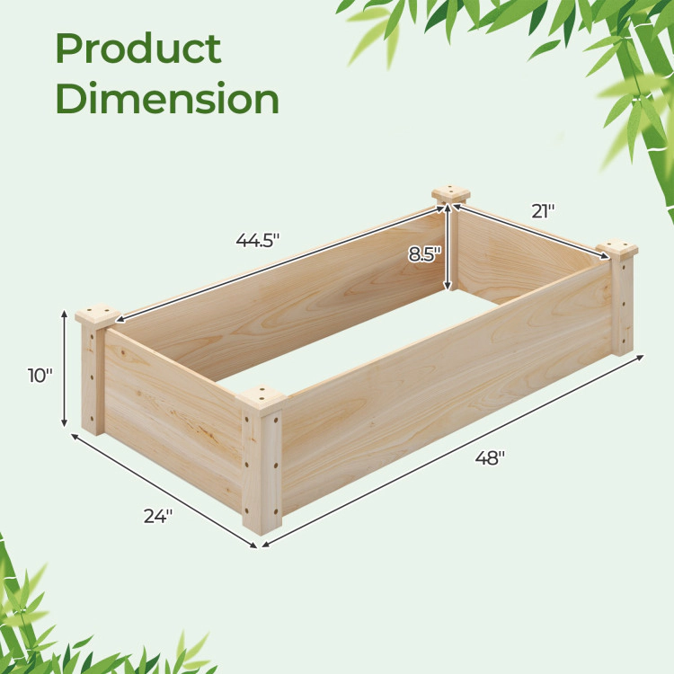Hivvago Raised Garden Bed Fir Wood Wooden Square Wood Planter Box for Garden