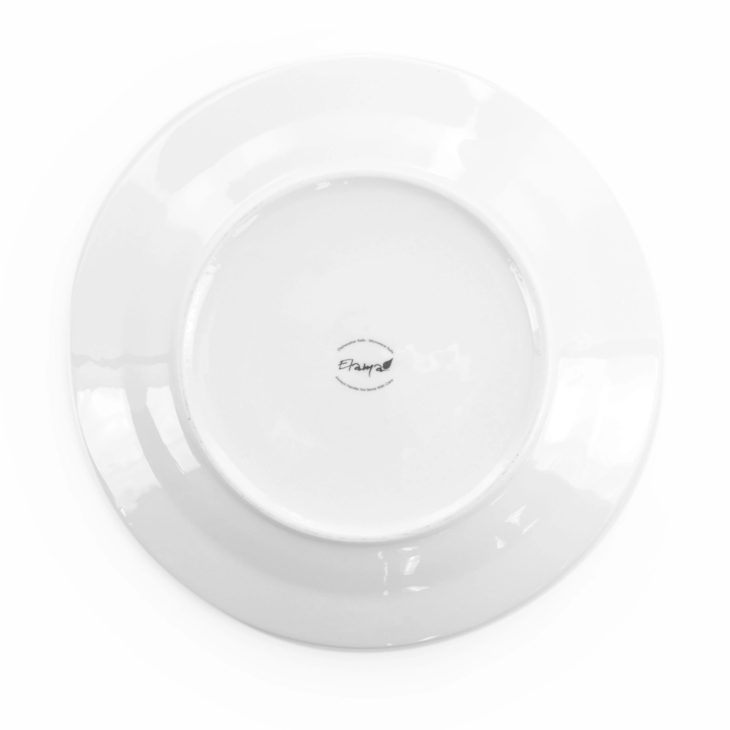 Elama Carey 18 Piece Round Porcelain Dinnerware Set in White