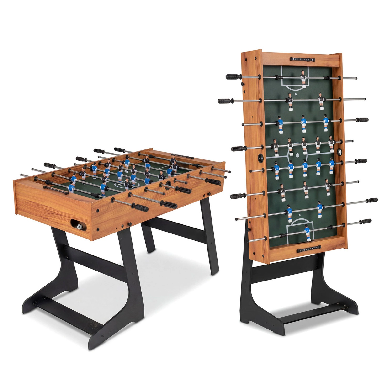 SUGIFT 48-in Folding Full Competition Size Soccer Table Game Ages 6 and Up Black/Natural