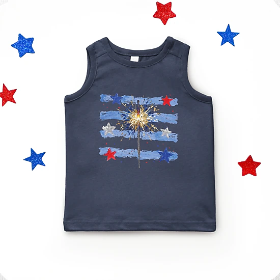The Juniper Shop - Toddler Graphic Tank - Sparkler Stripes