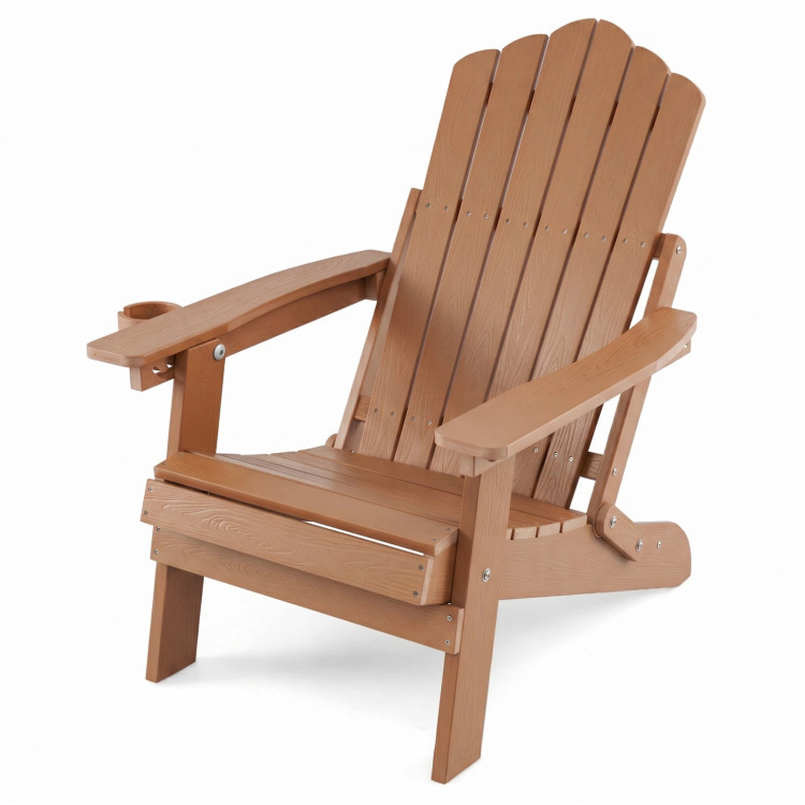 SUGIFT Coffee Cup Holder and 5-Level Backrest Outdoor Folding Adirondack Chair