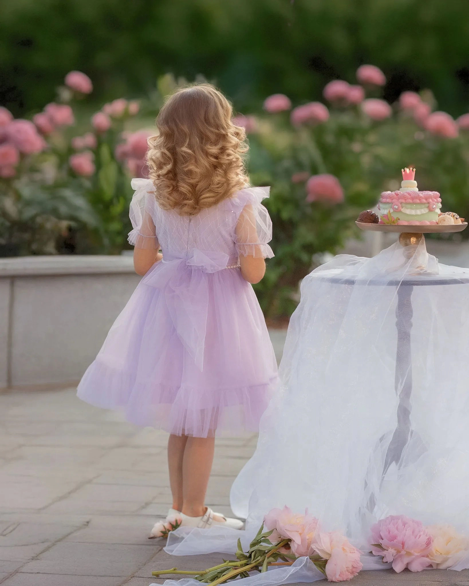 Faeella Girls Dreamy Lilac Princess Tulle Birthday Dress